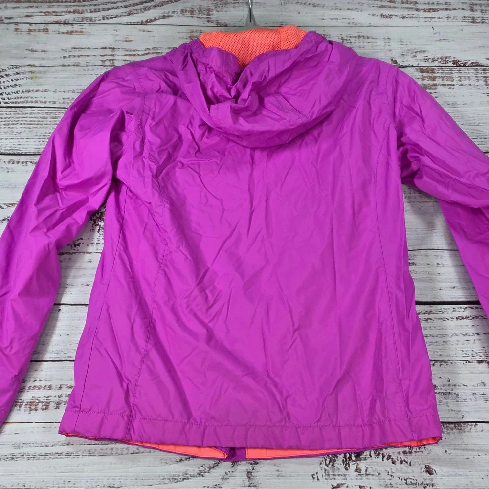 Columbia Rain Jacket Kid M 10/12 Purple Excellent Omni-Tech Waterproof Shell